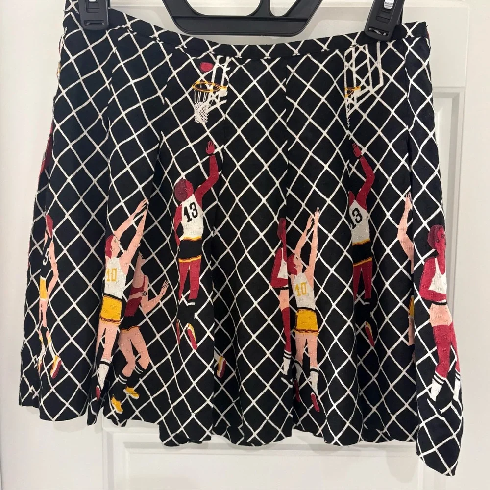 Urban Outfitters Cecile Pleated Basketball Sports Boho Peasant Street Mini Skirt - Picture 3 of 8
